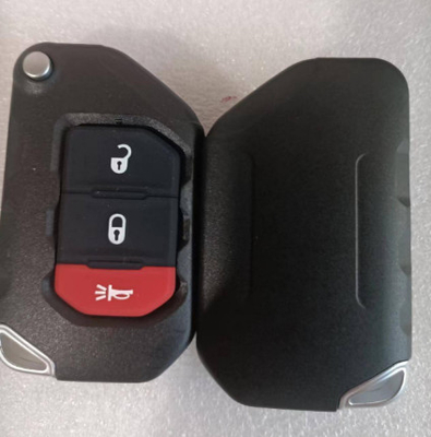 433Mhz 2 + 1 ปุ่ม FCC OHT1130261 4A ชิป Keyless Flip Key สําหรับ Jeep Wrangler