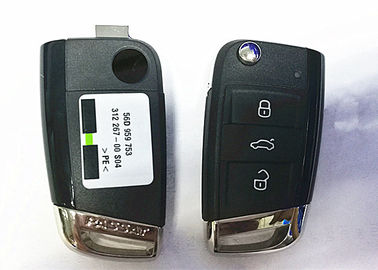 กุญแจสีแดง 3 ปุ่ม VW Passat Car Key ระยะไกล, 56D 959 752 ฝาพับ VW Fob Case
